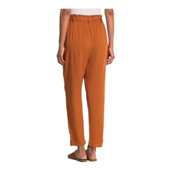 ABOUND Women’s Pants High Rise Paper Bag Waist Rust Pumpkin Orange XS NWT - Picture 2 of 8